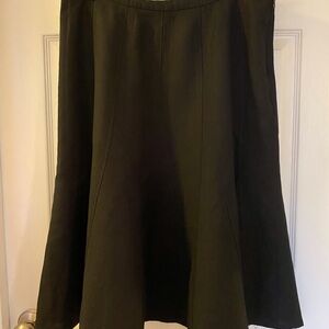 Black Midi A-Line Skirt for Work